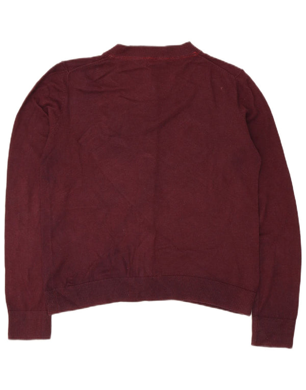 Crew Clothing Женский кардиган-свитер UK 10, маленький бордовый вискоза