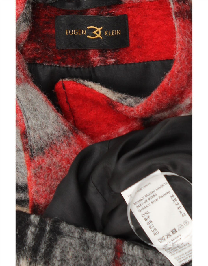 Женское пальто Eugen Klein UK 10, маленькое разноцветное шерстяное пальто в клетку