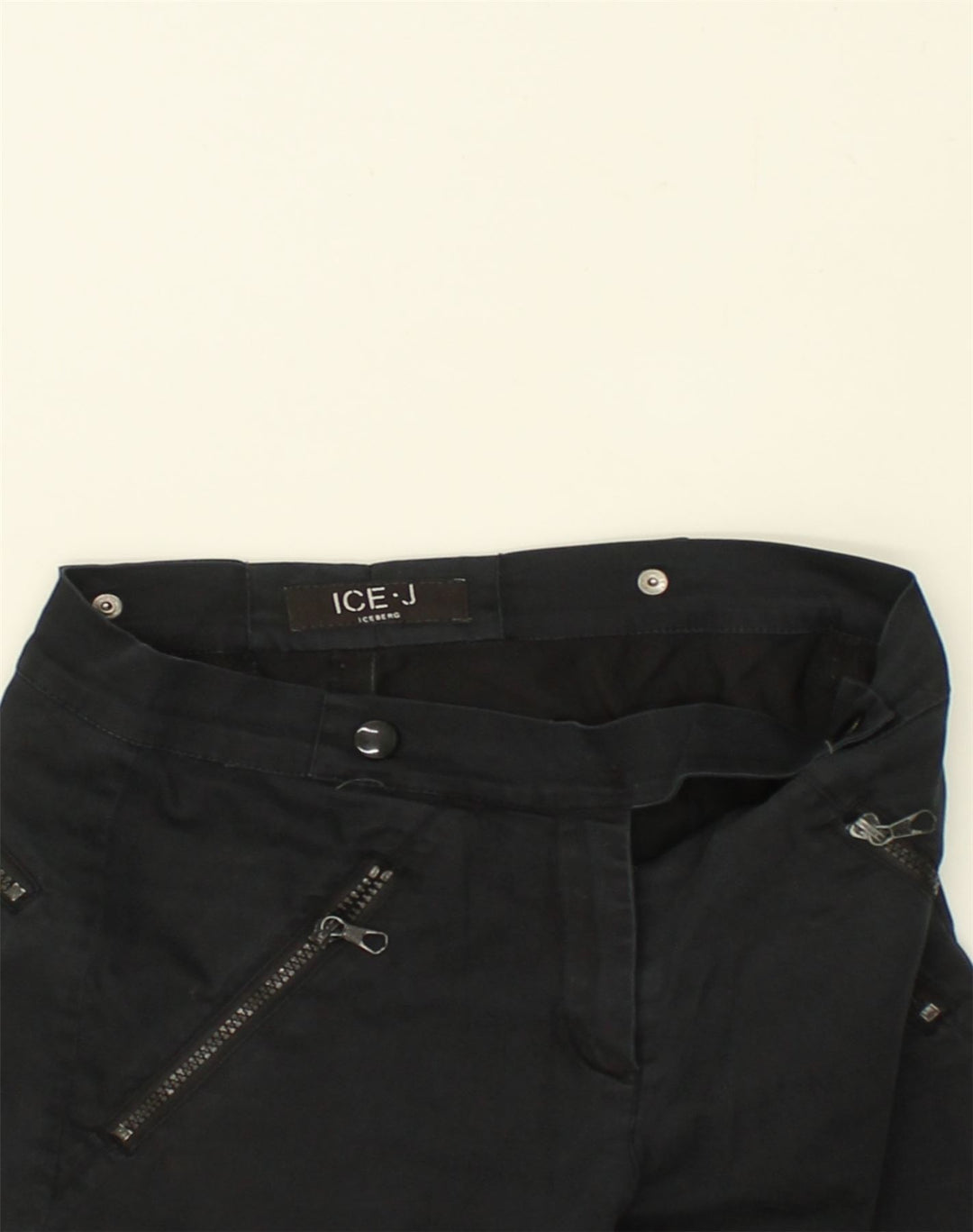 ICEBERG Womens Straight Chino Trousers W28 L31 Black Cotton | Vintage Iceberg | Thrift | Second-Hand Iceberg | Used Clothing | Messina Hembry 