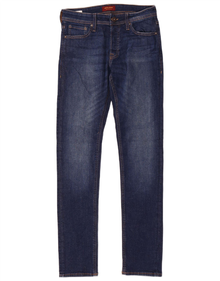 Мужские узкие джинсы Jack & Jones W30 L34 синие, хлопок