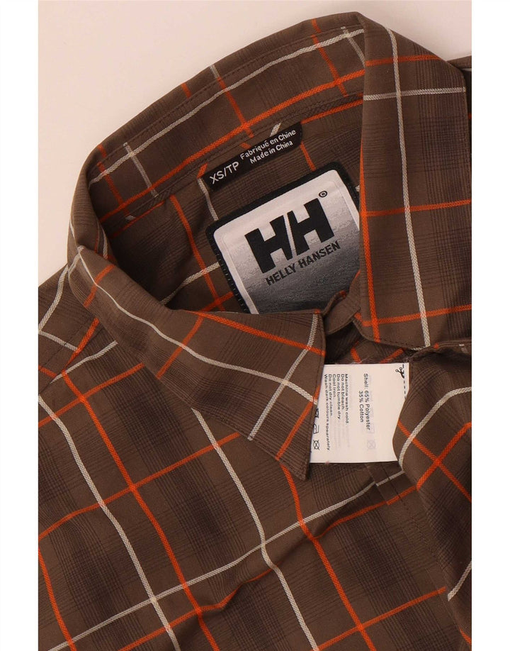 Helly Hansen Мужская рубашка с коротким рукавом XS Коричневая клетка из полиэстера