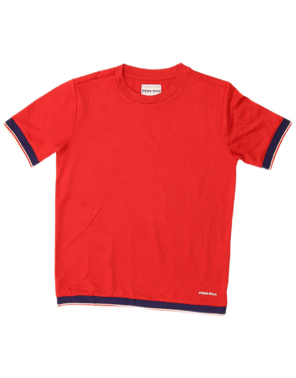 PENN-RICH Женская футболка Top UK 10 Small Red Polyester