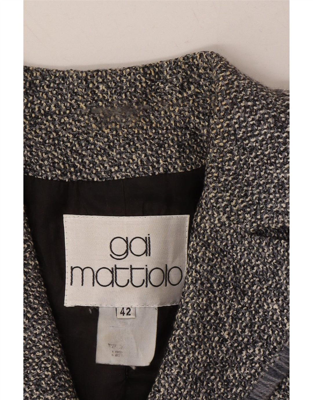 GAI MATTIOLO Womens 2 Button Blazer Jacket IT 42 Medium Grey Vintage Gai Mattiolo and Second-Hand Gai Mattiolo from Messina Hembry 