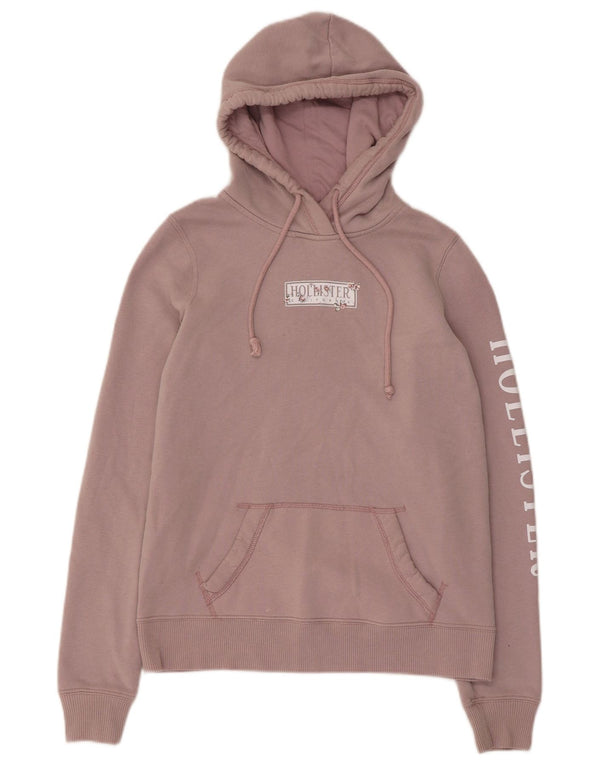 Женский свободный джемпер с капюшоном Hollister UK 6 XS, розовый хлопок