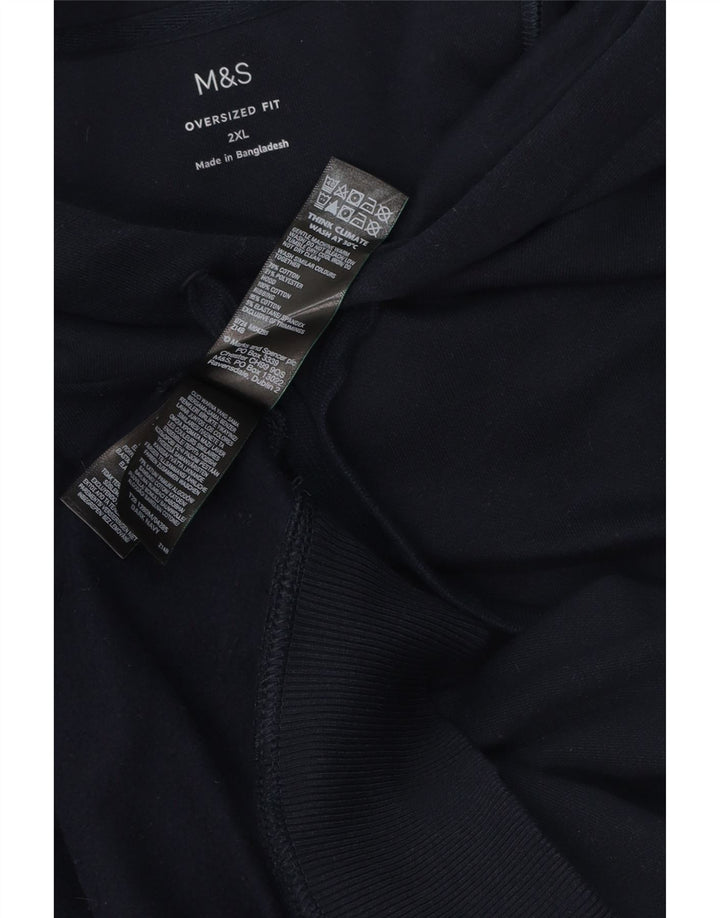 Мужской джемпер с капюшоном MARKS & SPENCER 2XL темно-синий, хлопок