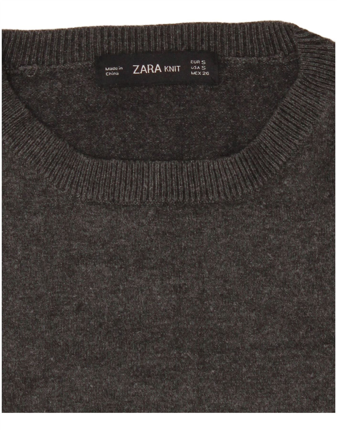 Женский джемпер с круглым вырезом Zara UK 8, маленький серый цвет