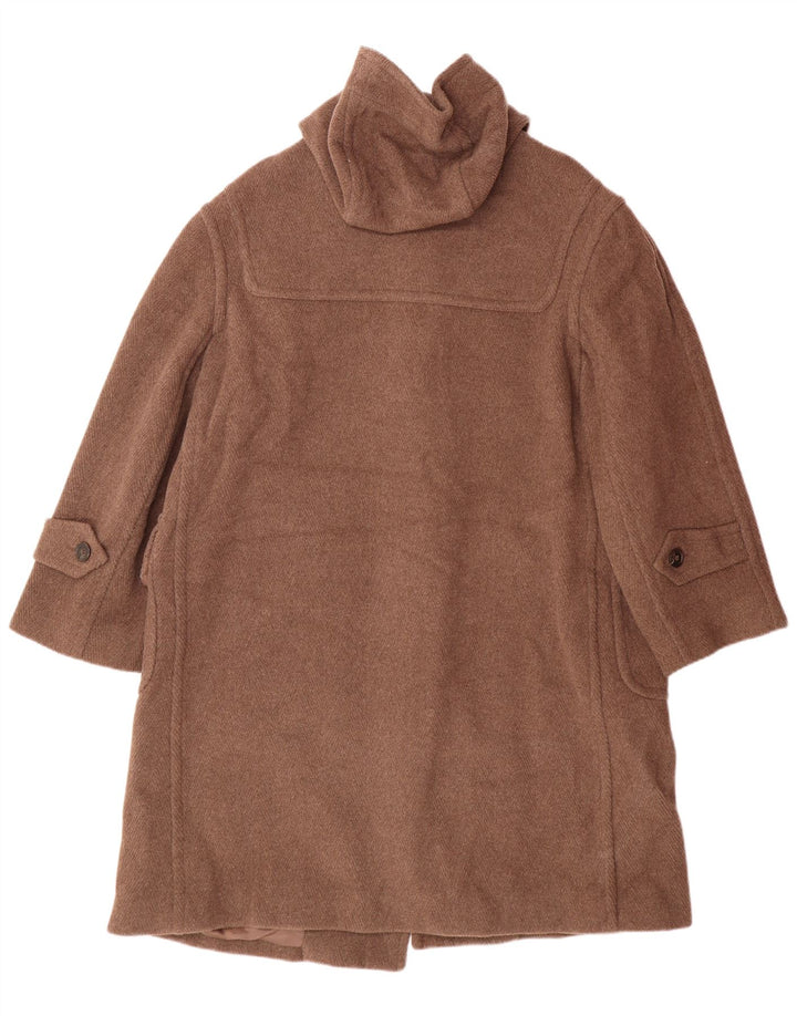 Женский дафлкот с капюшоном Jones New York UK 14, классический коричневый цвет из шерсти среднего размера