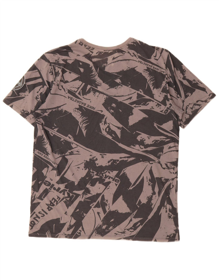 Мужская футболка Nike Dri Fit с абстрактным узором и графическим рисунком, большой серый цвет