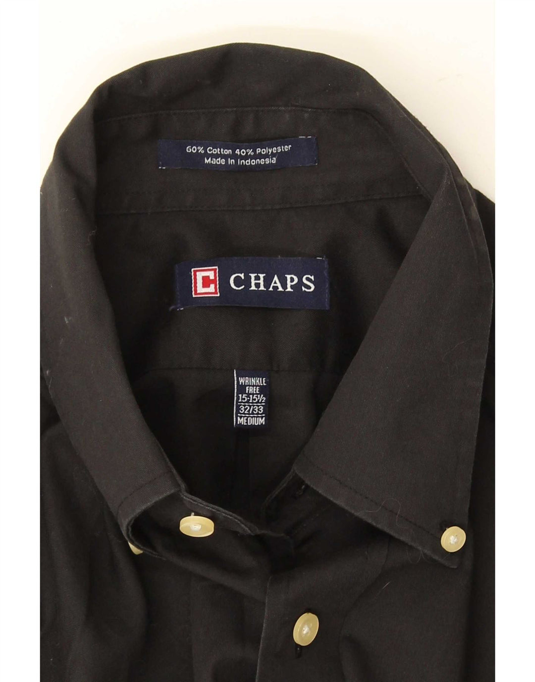 Мужская рубашка Chaps, размер 15 1/2, средний черный хлопок