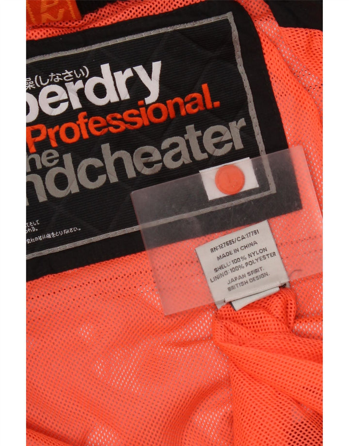 Женская ветровка Superdry The Windcheater UK 16, большая черная нейлоновая куртка