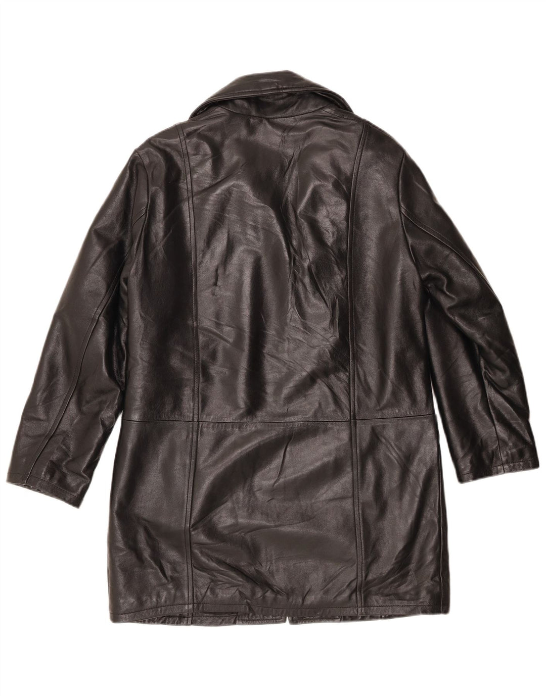 Винтажное женское кожаное пальто IT 44 Medium Black