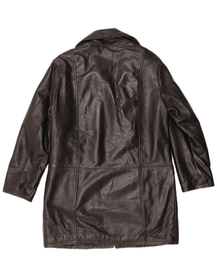 Винтажное женское кожаное пальто IT 44 Medium Black