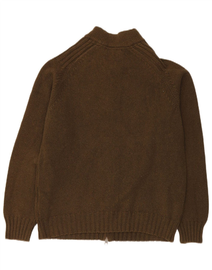 Мужской кардиган MASSIMO DUTTI из шерсти среднего цвета хаки