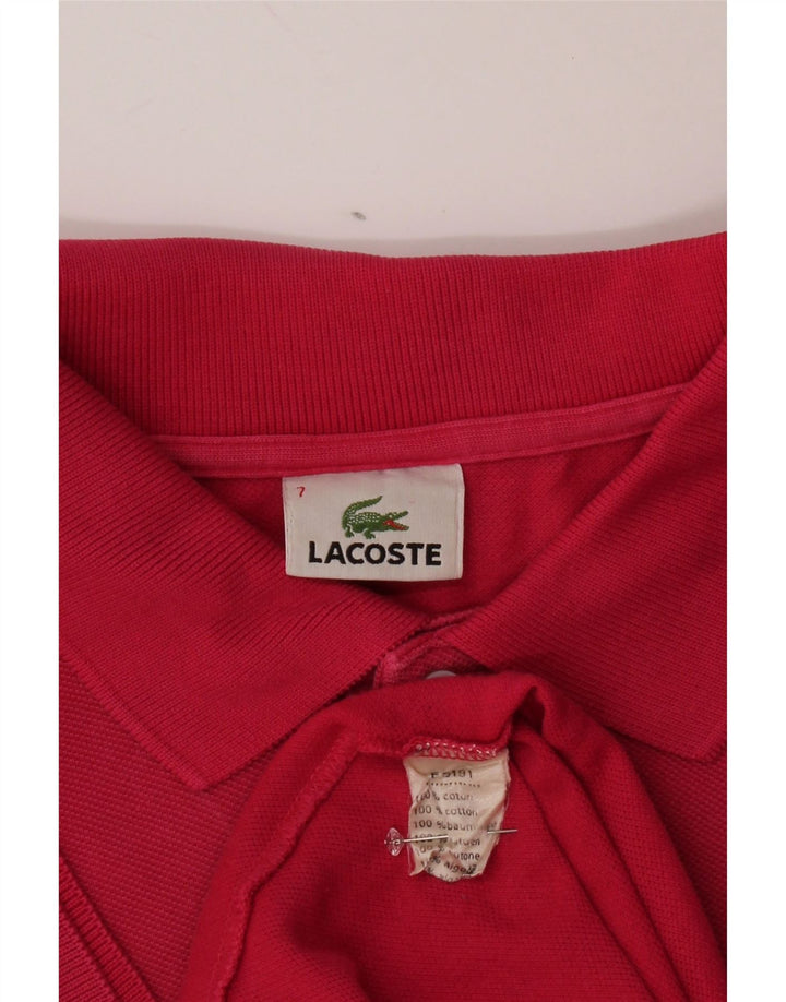 Мужская рубашка-поло LACOSTE, размер 7, 2XL, розовый хлопок