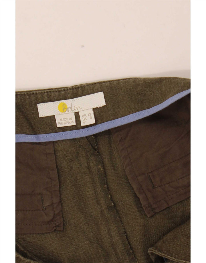 Женские шорты чинос Boden UK 12 Medium W32 Хаки, лен