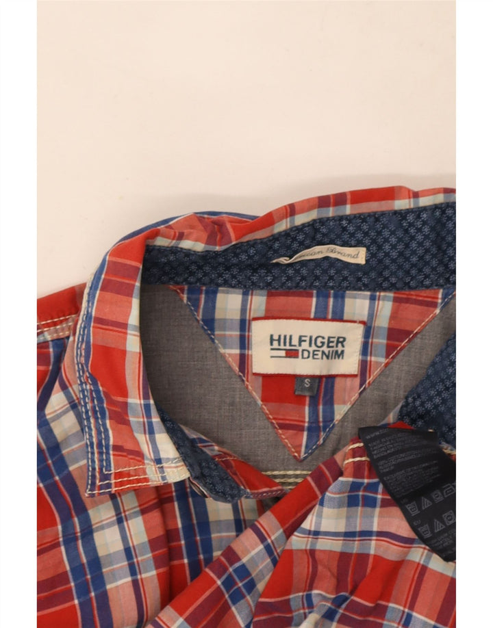 Мужская рубашка Tommy Hilfiger, маленькая красная клетка, хлопок