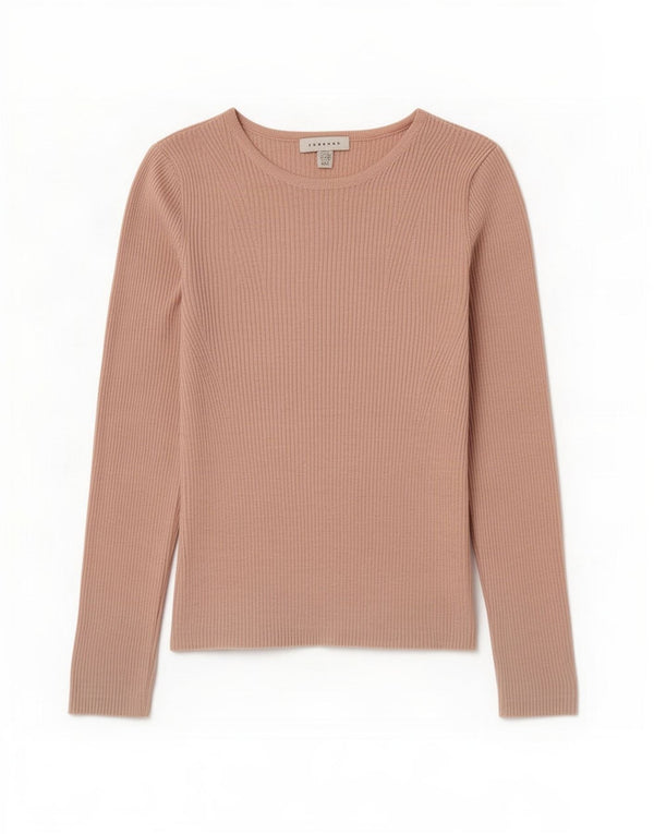 Topshop Женский топ с длинным рукавом UK 8, маленький розовый, вискоза