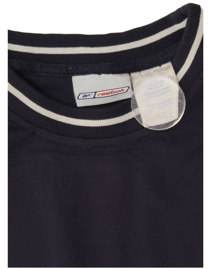 Мужская футболка Reebok, большой темно-синий полиэстер