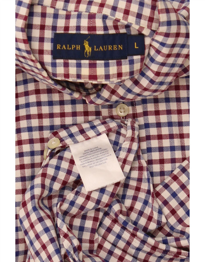 Мужская рубашка Polo Ralph Lauren в крупную разноцветную клетку из хлопка