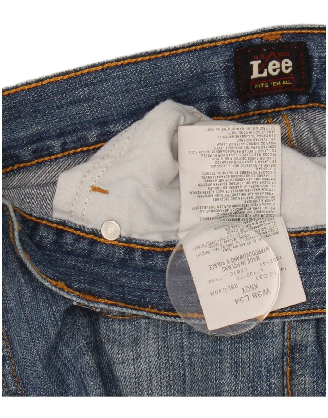 Мужские прямые джинсы Lee Knox W38 L34, синий хлопок