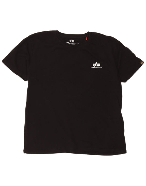 Женская футболка с рисунком Alpha Industries Top UK 18 XL, черный хлопок