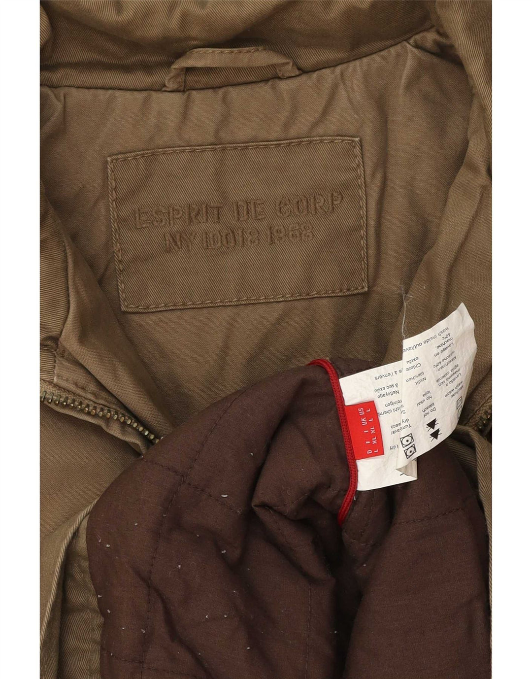 Мужская куртка Esprit UK 40, большая, коричневая, хлопок