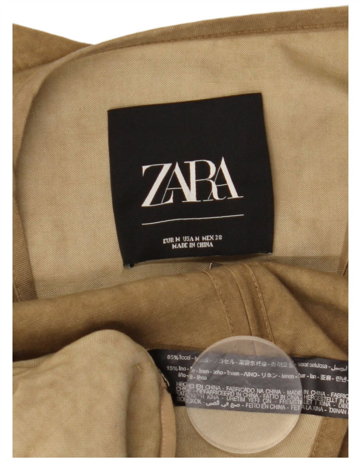 Женское платье-рубашка ZARA UK 14, средний зеленый лиоцелл