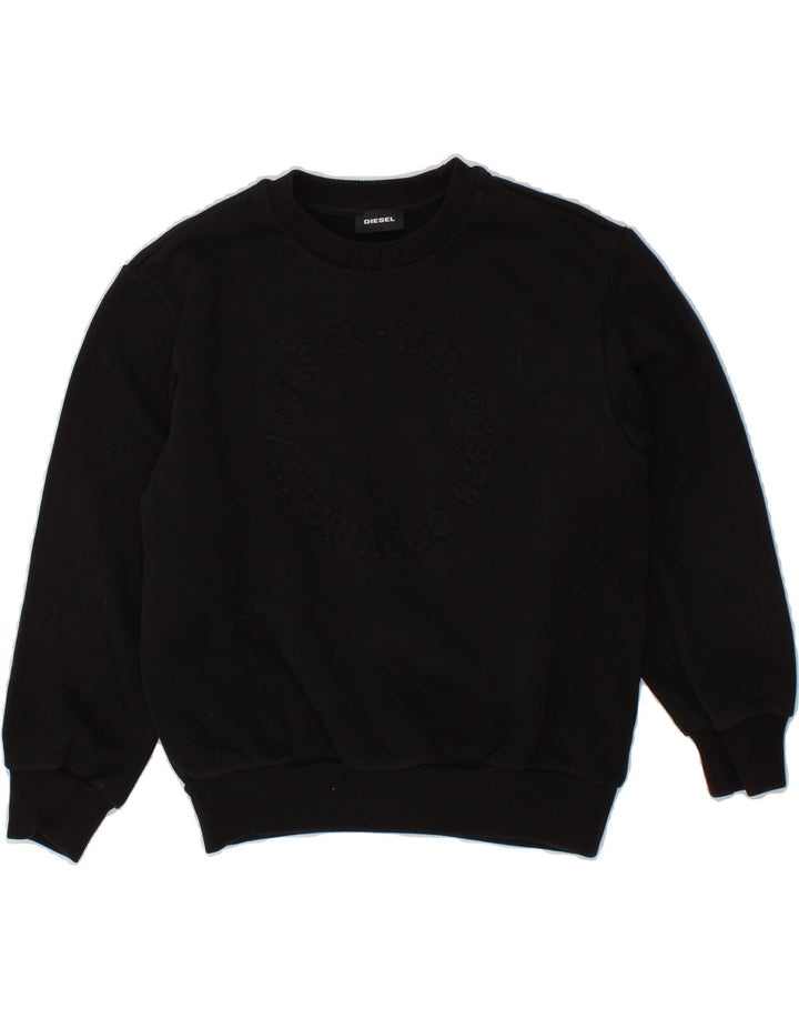 DIESEL Boys Graphic Sweatshirt Jumper 9-10 Years  Black Cotton Vintage Diesel and Second-Hand Diesel from Messina Hembry 