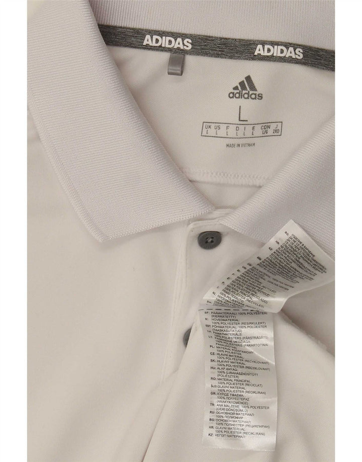 Мужская рубашка-поло Adidas, большая белая полиэстер