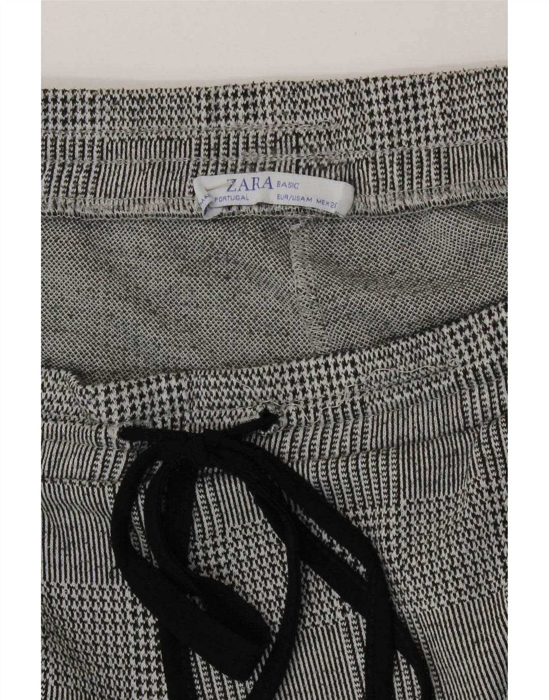 Женские укороченные спортивные брюки Zara UK 12, средний серый с узором «гусиные лапки»