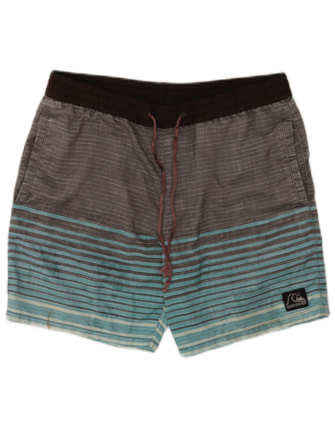Мужские шорты для плавания Quiksilver, маленькие W29 L7, полиэстер в серую полоску