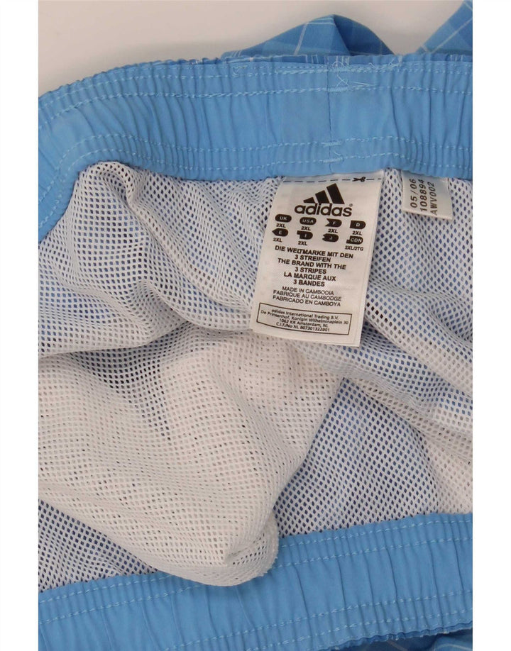 Мужские шорты для плавания Adidas 2XL синие в клетку из полиэстера