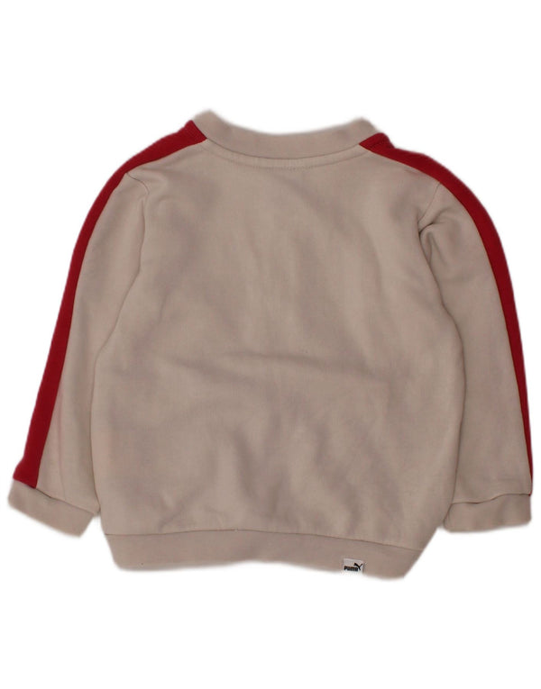 PUMA Спортивный костюм с графическим рисунком для маленьких девочек, верхняя куртка 9–12 месяцев, белый цвет с блоками