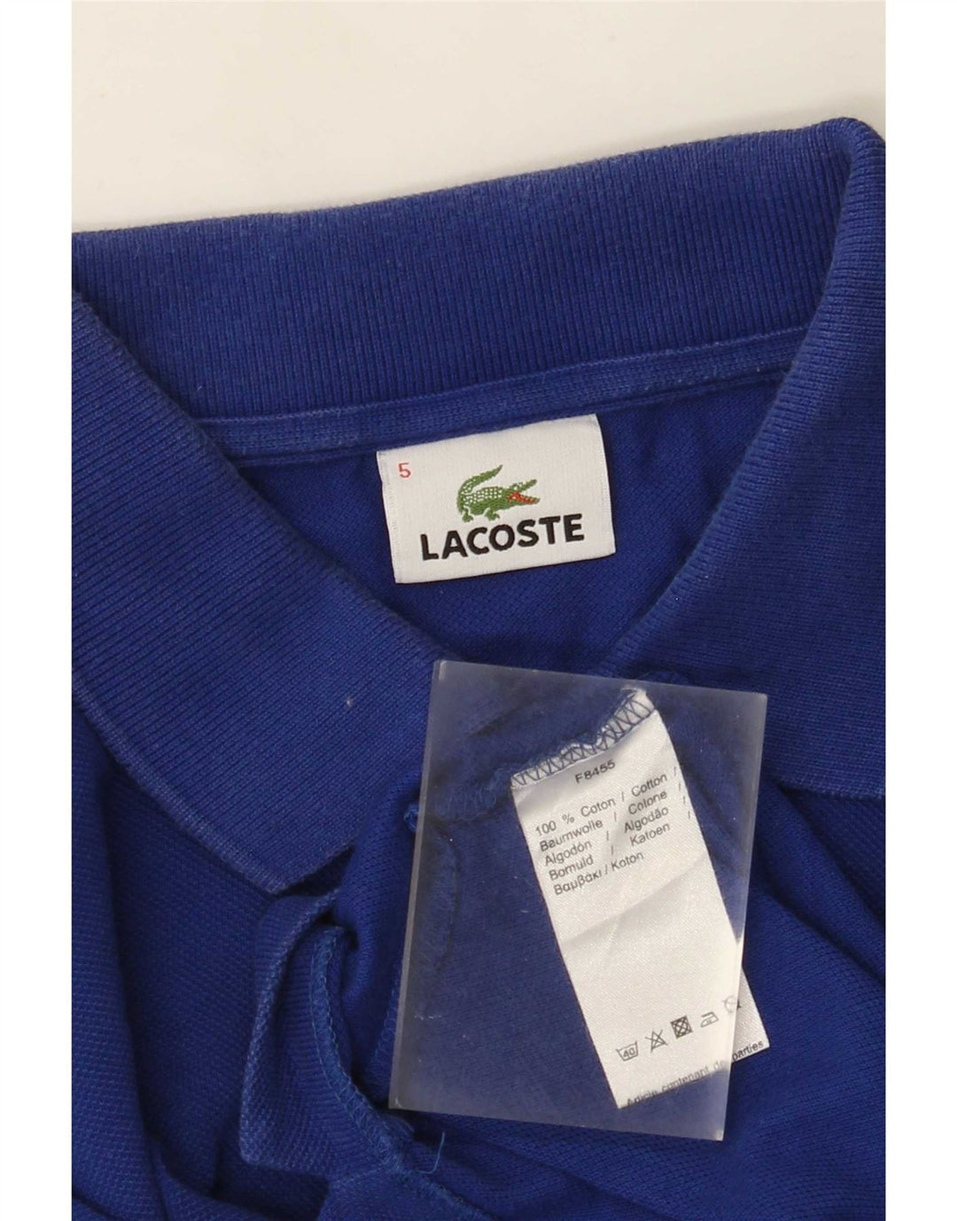 Мужская рубашка-поло Lacoste, размер 5, большая синяя хлопковая