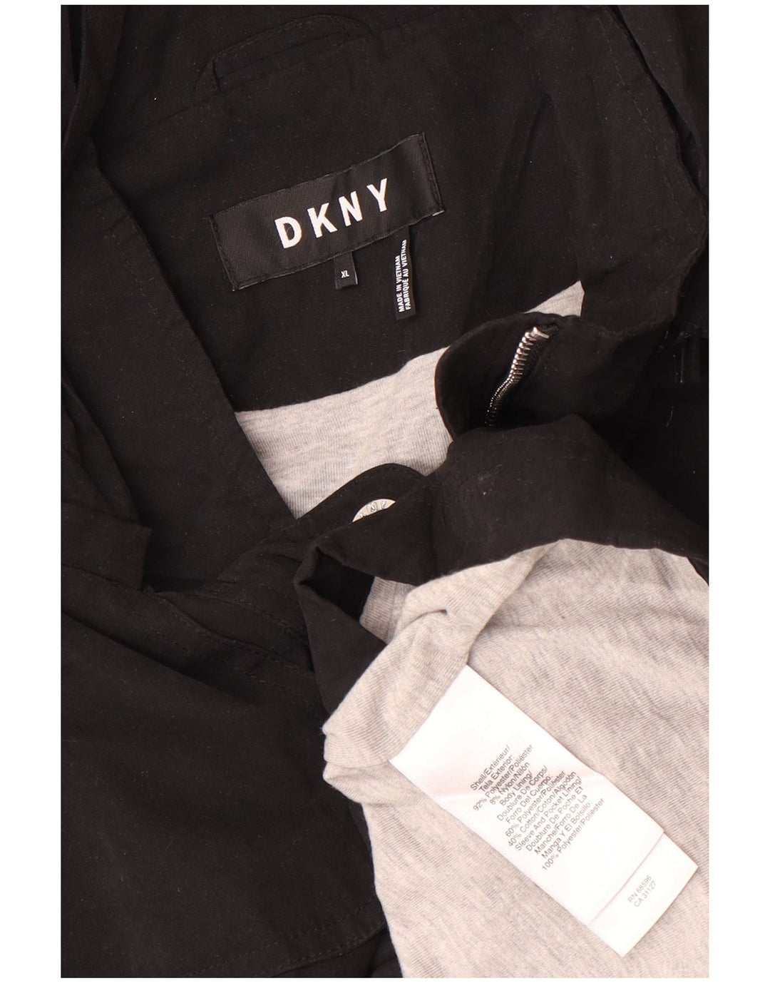 Женский плащ с капюшоном Dkny UK 18 XL, черный полиэстер