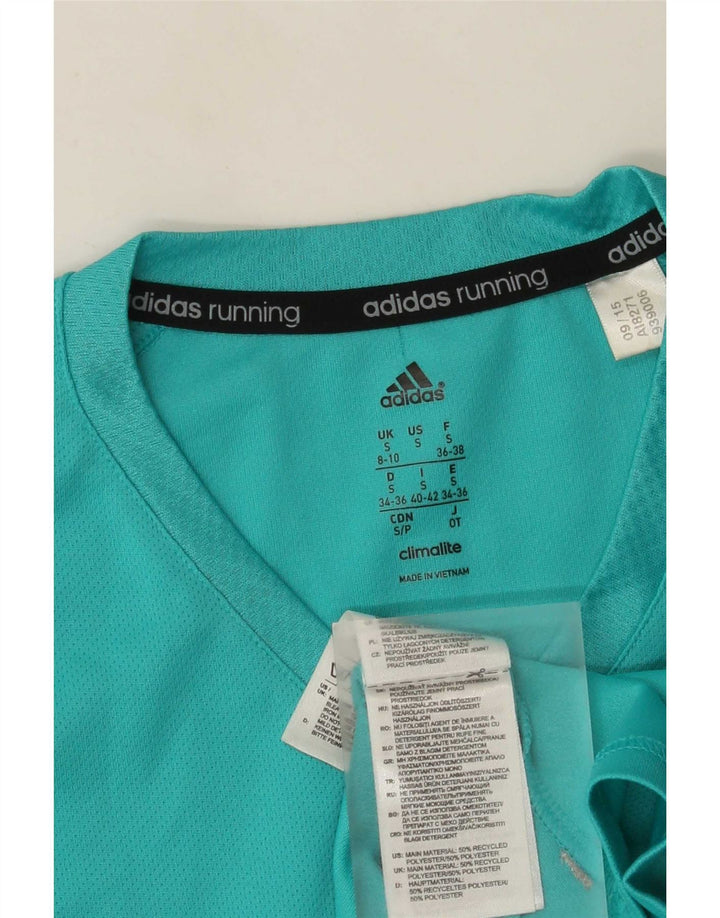 Женская футболка Adidas Climalite Top UK 8/10, маленький бирюзовый полиэстер