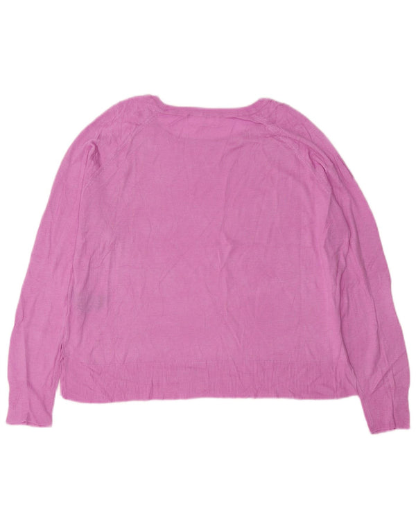 Женский укороченный свитер с вырезом лодочкой ZARA UK 14, средний сиреневый вискоза