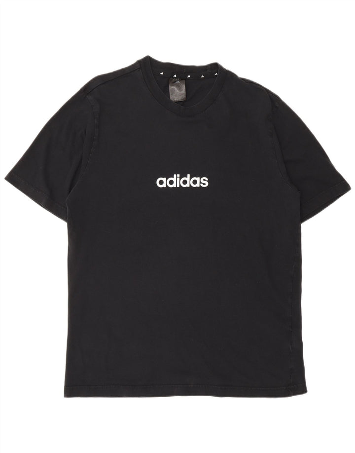 Мужская футболка ADIDAS с графическим рисунком, средний черный хлопок