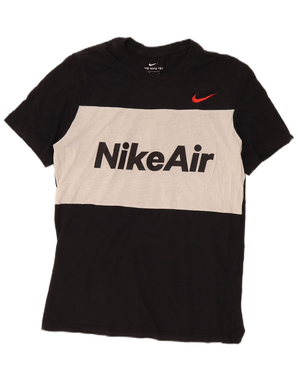 Мужская футболка с рисунком Nike, средний черный, хлопок с цветными блоками