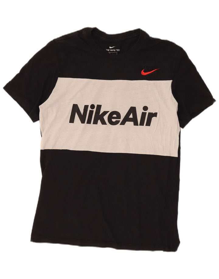 Мужская футболка с рисунком Nike, средний черный, хлопок с цветными блоками