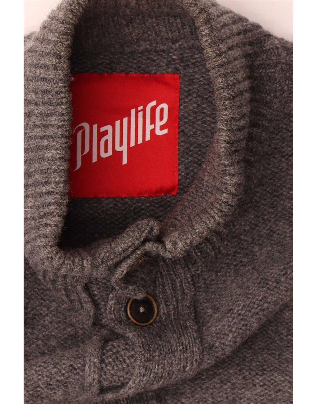 Мужской кардиган Playlife XL, серый шерстяной свитер