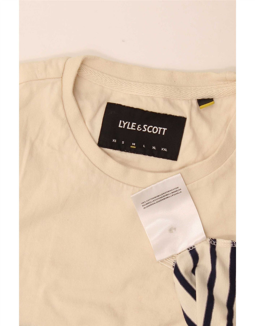 Мужская футболка Lyle & Scott из хлопка среднего бежевого цвета в полоску