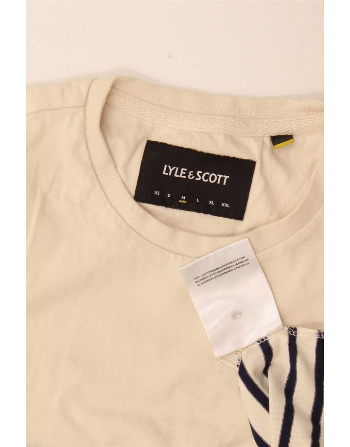 Мужская футболка Lyle & Scott из хлопка среднего бежевого цвета в полоску