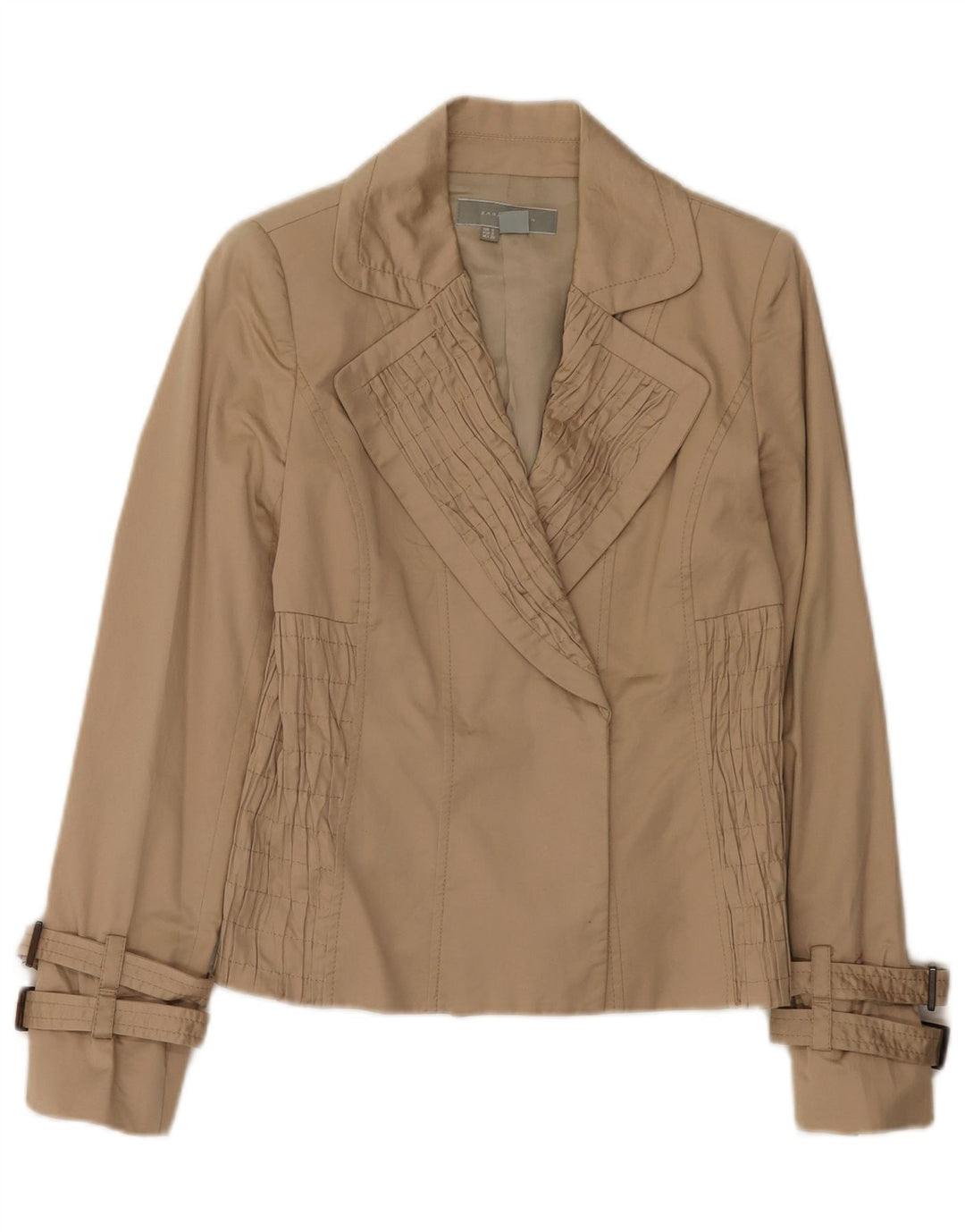 Женский открытый пиджак Zara UK 8, маленький, бежевый, хлопковый