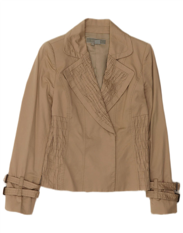 Женский открытый пиджак Zara UK 8, маленький, бежевый, хлопковый