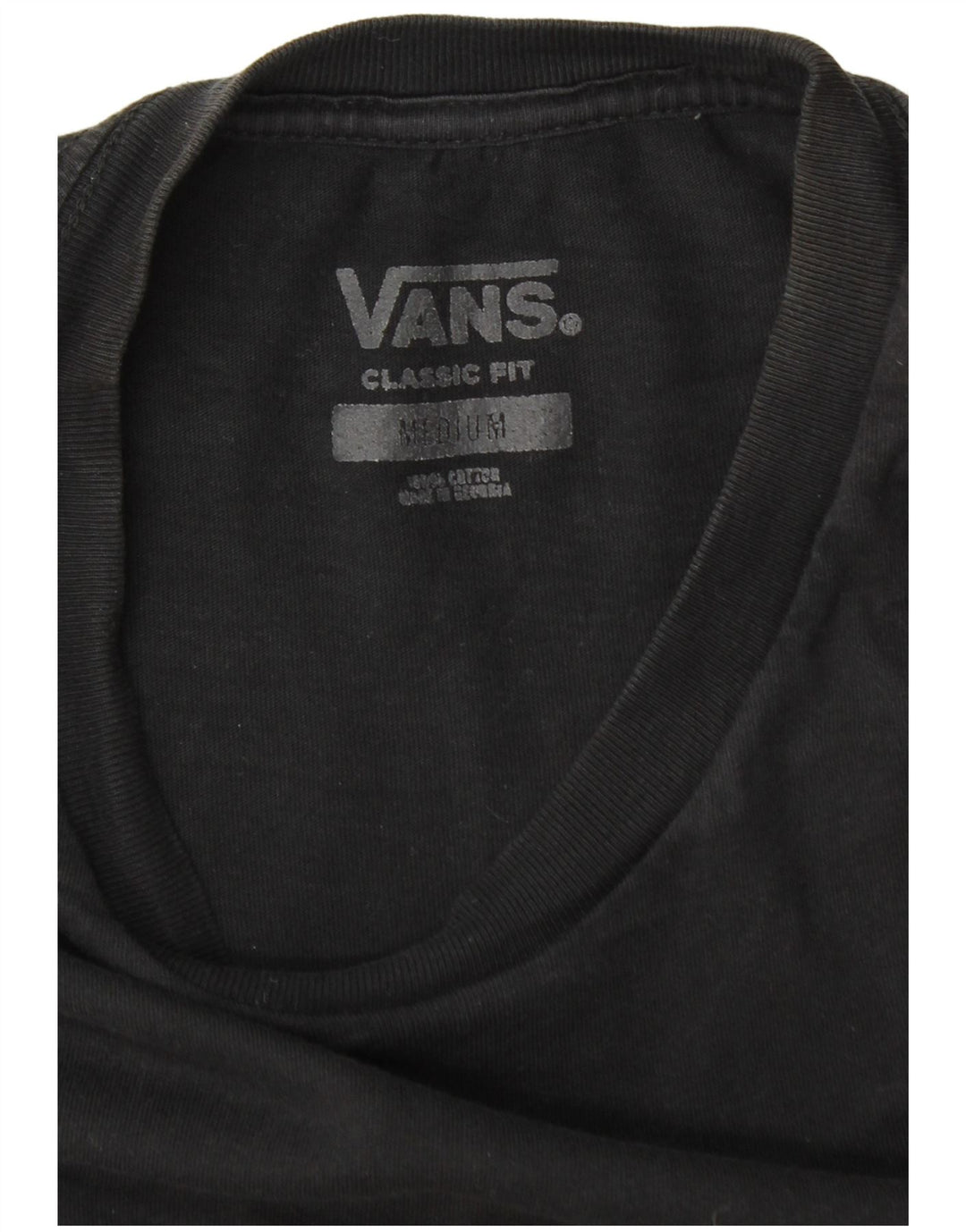 Мужская футболка классического кроя Vans, черный хлопок среднего размера