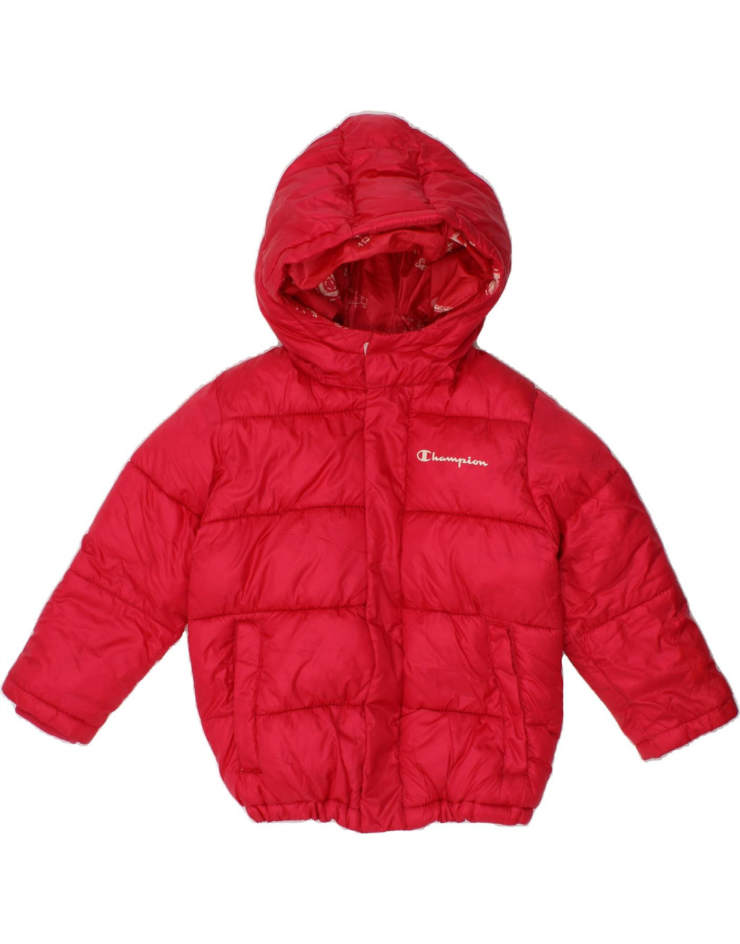 CHAMPION Baby Boys Hooded Padded Jacket 9-12 Months Red Vintage Champion and Second-Hand Champion from Messina Hembry 
