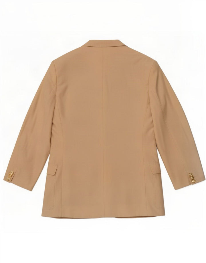 Женский пиджак на 2 пуговицах Max Mara UK 12, средний, бежевый, шелковый