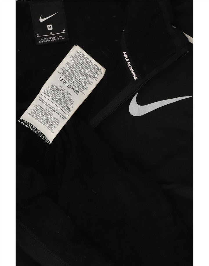 Мужской пуловер NIKE с воротником на молнии, спортивный костюм, средний черный полиэстер
