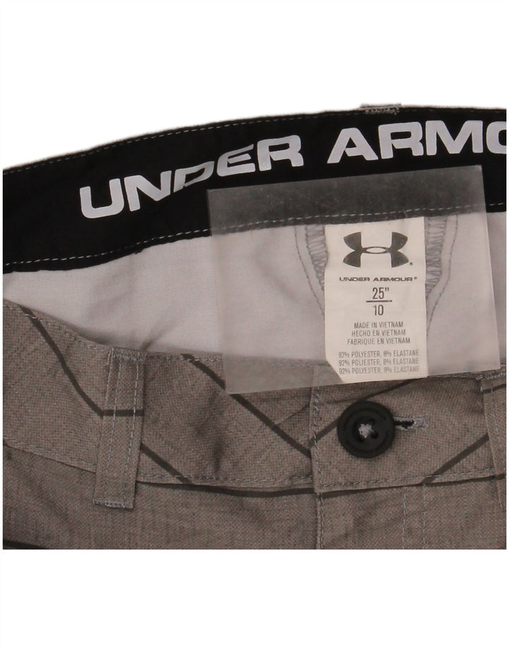 Шорты-чиносы Under Armour для мальчиков 9–10 лет W25, полиэстер в серую полоску